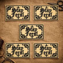 5pcs Beige Embroidered English Phrase Patches, Vintage Gothic Style Rectangular Woven Fabric Patches With Hook And Loop Backing, Suitable For DIY Decoration On Jeans, Jackets, Backpacks - Text Cloth Patch - View 1