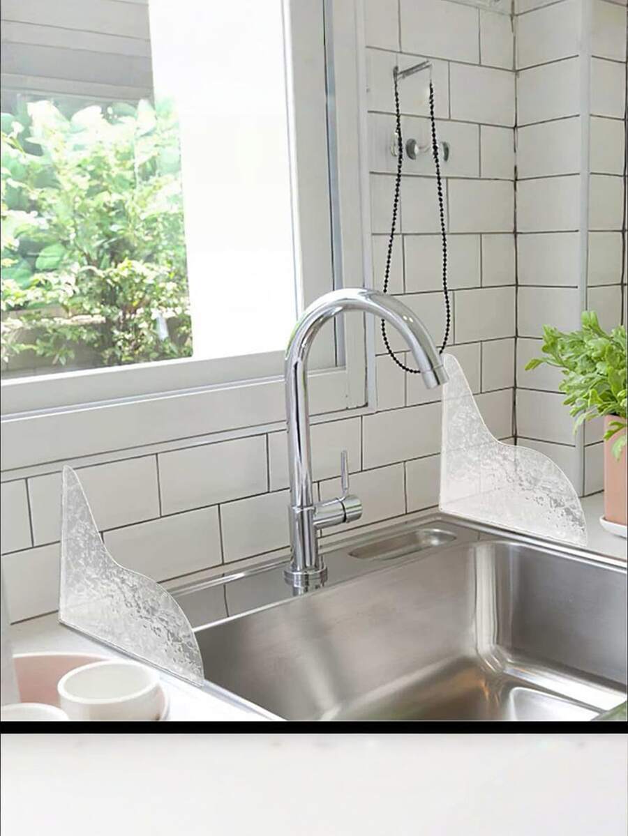 Tấm chắn nước bằng acrylic cho bồn rửa nhà bếp, bồn rửa chén, tấm chắn nước bắn vào mép bồn rửa mặt, dụng cụ chống bắn nước. - Nhiều màu - Xem 1