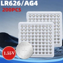 10-400 pieza(s) Baterías alcalinas de alta capacidad SR626SW AG4 377 en empaque industrial LR626 377A V377 de 1.5V para reloj, linterna mini, juguetes - Ver 4