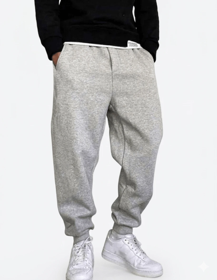 Men's Sweatpants, Winter Fashion, Cold Weather - 男士灰色運動褲 - 查看 1
