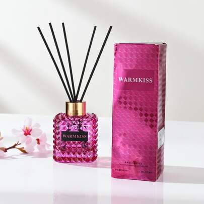 Warmkiss Pink Lady Flameless Fragrance Diffuser, Rattan Reed Diffuser, Fragrance Oil, Long-Lasting Floral Fruity Scent, Home Fragrance