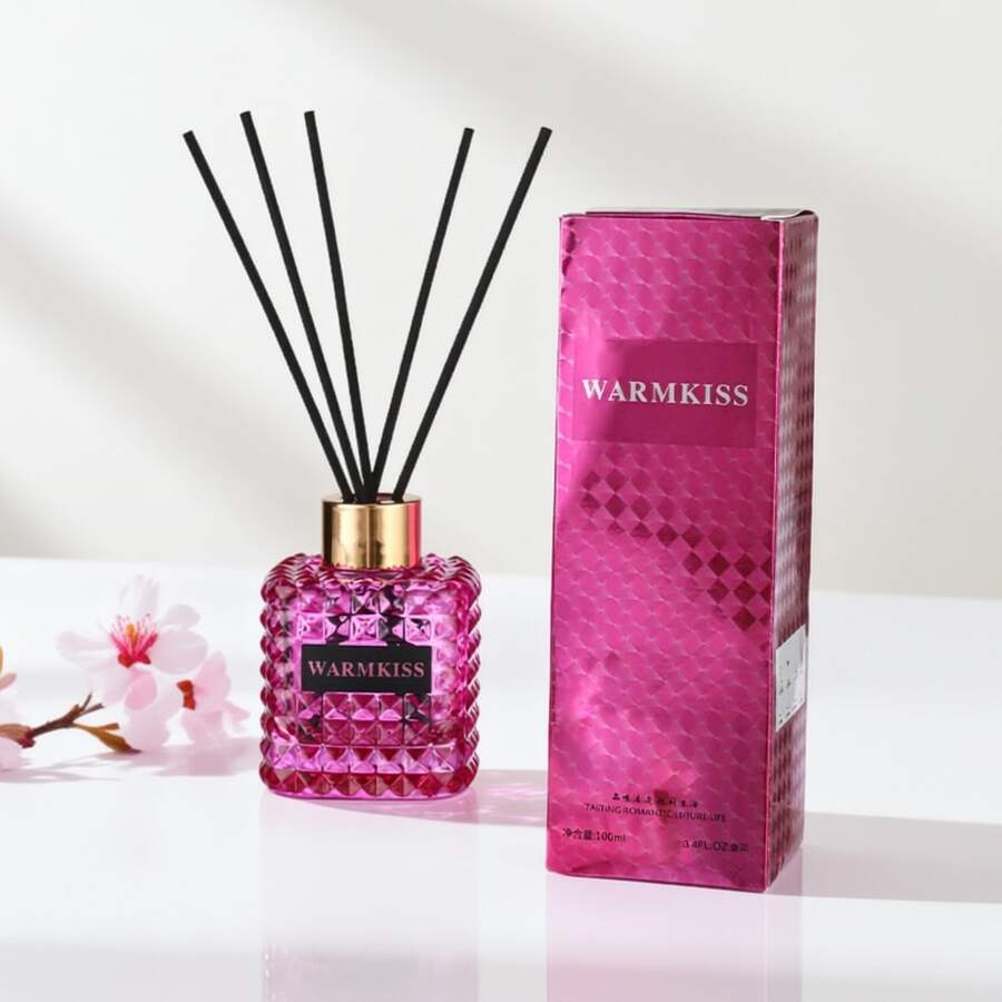 Warmkiss Pink Lady Flameless Fragrance Diffuser, Rattan Reed Diffuser, Fragrance Oil, Long-Lasting Floral Fruity Scent, Home Fragrance - Pink Lady - View 1