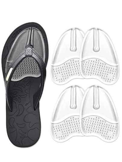 QKC 1 Pair Silicone Toe Pads, Suitable For Flip Flops And Sandals, Anti-Slip Forefoot Insoles For Men And Women