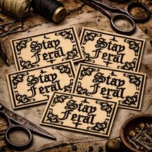 5pcs Beige Embroidered English Phrase Patches, Vintage Gothic Style Rectangular Woven Fabric Patches With Hook And Loop Backing, Suitable For DIY Decoration On Jeans, Jackets, Backpacks - Text Cloth Patch - View 3