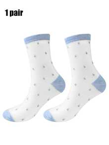 1/3 pares de medias de cristal transparente delgadas para mujeres, calcetines transparentes con lunares, calcetines de malla brillante tipo red hasta la pantorrilla para escenario/fiesta, medias transparentes y sexys, nuevos lanzamientos, aptos para todas las estaciones - Multicolor - Ver 15