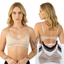 PROMOTION KIT 3 Reinforced Bras Without Padding Wide Straps Support Double Fabric Everyday Microfiber Without Underwire Assorted Colors - 米色 - 查看 2
