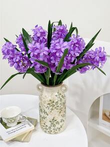 1/3/6pcs Artificial Hyacinth Flowers, 47cm Fake Flowers Suitable For Wall, Living Room, Bedroom, Wedding, Party Decoration, Tabletop Filler, Home, Desktop Decor, Kitchen, Wedding, Tabletop, Center Decor, Office, Garden, Outdoor, House, Yard Decoration, Spring Summer Autumn Winter Decor - Purple - View 6