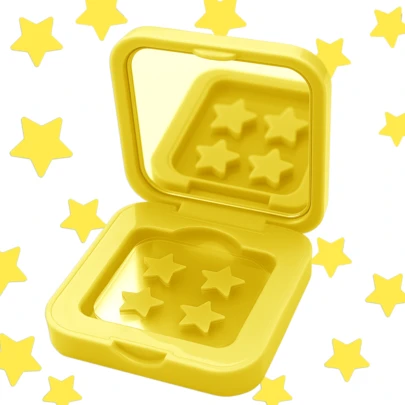 60pcs/Box Star-Shaped Hydrocolloid Acne Patches, Alcohol-Free, Fragrance-Free, Gentle & Non-Irritating, Effectively Covers Acne & Blemishes, Infused With High-Quality Salicylic Acid & Tea Tree Oil, Comes With Delicate Makeup Mirror