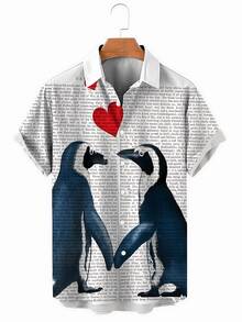 Summer Funny Hawaiian Shirts Men Clothes Street Retro Man Casual Short Sleeve Top Sea Marine Animals 3d Lapel Men's Shirt - A508D-AL23002 - 查看 3