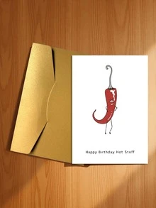 A Fun & Creative Spicy Birthday Card Set (With Envelope) - Cartoon Plant Design, Suitable For Husband, Wife, Girlfriend, Boyfriend - English Text, Daily Office Supplies (Includes 1 Card/1 Envelope, 4.3" X 6.3") - Style a - View 17