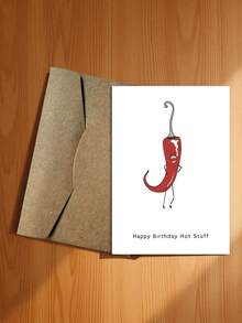 A Fun & Creative Spicy Birthday Card Set (With Envelope) - Cartoon Plant Design, Suitable For Husband, Wife, Girlfriend, Boyfriend - English Text, Daily Office Supplies (Includes 1 Card/1 Envelope, 4.3" X 6.3") - Style a - View 13