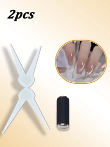 1/2/3件套猫眼美甲磁性工具套装 - X形和心形磁棒，带强力磁条，适用于DIY沙龙3D猫眼凝胶指甲油美甲 - 彩色 - 查看 12