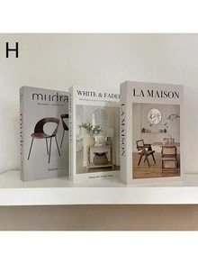 3 Peças Decoração Falsa de Livro Dobrável Minimalista Moderna, Decoração Minimalista para Estante de Livros, Escrivaninha, Quarto, Sala de Estar, Quarto, Escritório, Banheiro, Gabinete de TV, Entrada (Adequado para Vários Presentes de Feriado) - Multicolorido - Visão 10