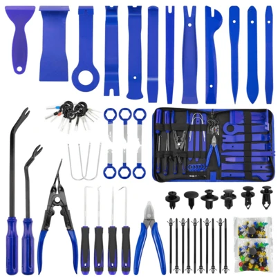 Lislark 439Pcs Trim Removal Tool Kit, Car Panel Door Audio Radio Stereo Removal Tools, Auto Push Pin Bumper Retainer Clip Set/Fastener Terminal Remover Tool/Car Upholstery Repair Pry Kit Auto Clip Plier