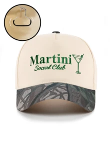 1pc Women's Embroidered Martini Glass Colorblock Baseball Cap, Adjustable Outdoor Sun Protection Casual Hat Suitable For Spring/Autumn Travel, Beach, Y2K Style Cap,Summer - Baseball Cap - View 10