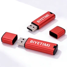 Biyetimi 64GB/128GB/32GB USB Flash Drive, High Speed Memory Stick, Black/Color/Transparent - Red - View 2
