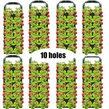 8pcs - Hanging Strawberry Planting Bags, Inverted Tomato Planting Bags, Hanging Strawberry Planting Bags, Outdoor Planting Bags With Handles - Green - View 1