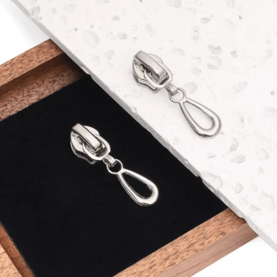 Ritstrekkers in de vorm van een waterdruppel, zilverkleurige nylon vervangende ritstrekkers, doe-het-zelf accessoires voor bagage en kleding, afneembare soepele ritsschuifjes