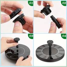 1PC Solar Water Fountain Pump With Filtration Box, 6 Spray Patterns, Auto Shut Off Protection, For Outdoor Patio Pond Aquarium,Garden Stuff,Fuente De Agua Para Jardín,Outdoor Water Fountain,Solar Water Fountain Outdoor,Gardening Supplies - 黑色 - 查看 9