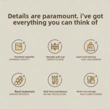 易滑钢制橱柜抽屉收纳架 - 可扩展，采用纳米粘合膜固定，节省空间，可调节，耐用，易于安装的厨房和客厅储物架（带滑轨） - 白色 - 查看 10