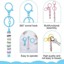 30pcs/Set Colorful Metal Beaded Keychain Strips, DIY Multi-Color Keychain Strips Keychain Accessories, DIY Craft Jewelry Making Supplies Assorted Set - (Chain Terms) Package - View 3