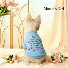 Áo hoodie in chữ "I Love You The Most" cho chó cưng, màu hồng/xanh dương, chủ đề Ngày của Mẹ, phù hợp cho chó nhỏ/trung bình, mèo, trang phục Ngày của Mẹ, quà tặng Ngày của Mẹ. - Màu xanh lam - Xem 6