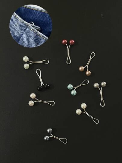 1pc Pearl Clip, Teardrop Shaped Scarf Accessory Brooch Pin, Multi-Color Electroplated Minimalist Versatile Scarf Clip, Random Color
