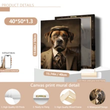 1pc Vintage Wall Art Poster, Vintage Dog Hat Suit Couch Brown, Retro Animal Themed Poster, Framed Or Unframed, Room Decor, Home Decor, Ideal Housewarming Gift, College Dorm Apartment Decor, Gifts For Wall Decoration In Hotel, Home, Living Room, Bedroom, Bathroom And Office - A - View 12