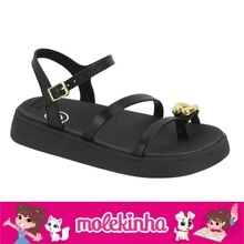 Molekinha Girls' Lightweight Comfortable Papete Sandals 26 To 36 Adjustable Buckle - 黑色 - 查看 5