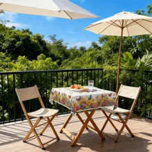 1pc Polyester Floral & Butterfly Pattern Tablecloth, Includes Round, Rectangular And Square Designs. Suitable For Kitchen, Wedding, Party And Outdoor Picnic Use, Washable Decorative Tablecloth. - A - View 17