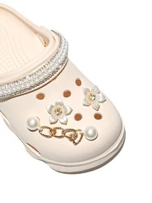 HOEASE Girls' Bright Color Breathable Lightweight Casual Perforated Sandals, Suitable For Summer Beach, Swimming, Gardening, All Season Wear - Beige - View 3