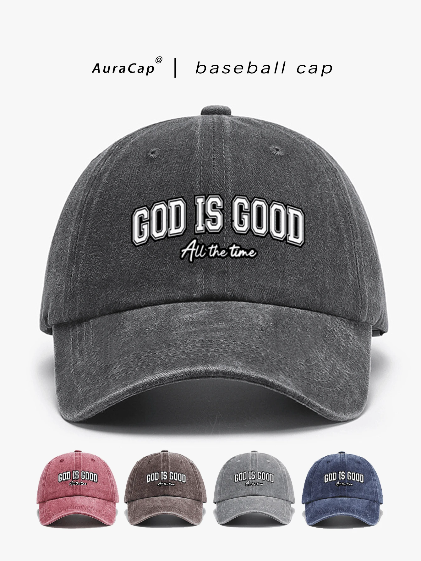 經典復古 Y2K 水洗「GOD IS GOOD」原創棒球帽卡車帽，男女通用帽子，適合四季春夏秋冬，情人節、單身派對、父親節、母親節、教師節、開學季、萬聖節、新娘、學生、教師的完美禮物，女性夏季旅行海灘必備，女性沙灘帽，新娘婚禮必備，粉色、黑色波多黎各休閒頭飾世界盃女性配件