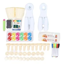 Juego De Caballete Para Niños, Con Tablero Magnético Doble Cara,caballetes De Arte Para Niños De Altura Ajustable, Pizarra Blanca Y Negra De Doble Cara Con Rotación De 360° Azul - Celeste - Ver 7