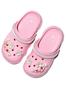 HOEASE Girls' Bright Color Breathable Lightweight Casual Perforated Sandals, Suitable For Summer, Beach, Pool, Gardening, Convenient Slip-On Shoes For All Seasons - Pink - View 5