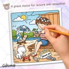 GDTME Sách tô màu 24 trang, một mặt, nhiều màu sắc, chủ đề Phù thủy nhỏ huyền diệu, bìa giấy ngọc trai, giấy bên trong 120g, thích hợp làm quà tặng cho Ngày của Mẹ, Lễ Tạ ơn, Ngày Valentine, Ngày Phép thuật, Ngày của Cha, Năm mới và các bữa tiệc sinh nhật, giúp giảm căng thẳng và bước vào thế giới kỳ diệu. - GY-486 - Xem 3
