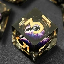 7pcs Resin Dice Set With Sharp Edges, Cat's Eye Effect, For Role-Playing Game - Multicolor - View 4