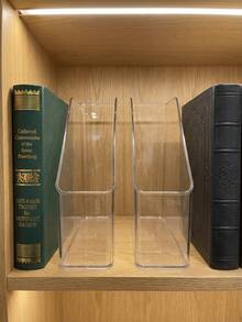 Thick Transparent Desktop Book Shelf, Large Capacity Student Desk File Storage Box, Office Document Tray - Transparent Version - View 1