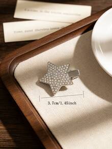 两件套优雅水钻星星发夹，可爱镶钻侧夹，心形发夹，Y2K风格刘海夹，锌合金发饰 - 彩色 - 查看 11