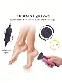 Electric Foot File, Electric Foot Scrubber, Electric Foot Care Kit (Includes 60 Replacement Sandpaper Discs), Suitable For Men And Women, Powerful Callus Remover, Great For Home Foot Care And As A Gift - Multicolor - View 9