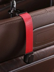 Foldable Metal Seat Back Hook With Leather Strap - High Load Bearing, Scratch-Resistant Design, Suitable For Backpacks, Water Bottles And Handbags, Ideal Rear Seat Storage Option - Storage Hooks - View 14