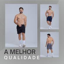 Short Academia Bermuda Dry Masculino Esportivo Confortavel - Preto - Visão 5