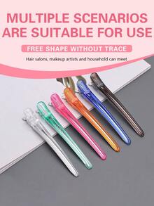 10pcs Salon Hair Clips, Plastic Sectioning Hairstyling Accessories Tools - Multicolor - View 5