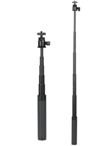 Gậy selfie kéo dài bằng hợp kim nhôm với đầu gimbal, điều chỉnh độ cao từ 18,5-70cm, có thể nghiêng 90°, vít 1/4" và tay cầm chống trượt, thích hợp cho gimbal điện thoại thông minh, camera hành động, vlog, livestream và du lịch. - Xem 4