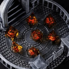 7pcs Resin Dice Set With Sharp Edges, Cat's Eye Effect, For Role-Playing Game - Multicolor - View 6
