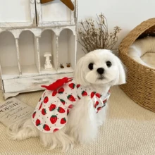 1 pieza Vestido con lazo floral para mascotas, Vestido estilo princesa para gatos y perros Ragdoll, Chinchilla, Poodle, Bichon Frise - Rosa - Ver 4