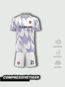 Bộ đồ bóng đá sân khách màu trắng và tím mùa giải 2526 tùy chỉnh (2 món) - Áo và quần short cá nhân hóa, chất liệu thấm hút mồ hôi - Bộ đồ tập luyện dành cho người hâm mộ bóng đá trưởng thành, quà tặng mùa hè, đồ tập gym. - trắng - Xem 2