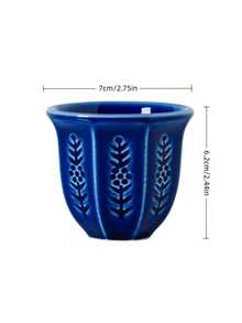 100ml Exquisite Ceramic Coffee Cup, Embossed Tulip Design With Exotic Middle Eastern Floral Pattern, Elegant And Refined Texture. Compact Size Suitable For Espresso Or Afternoon Tea, Smooth Ceramic Easy To Clean, Decorative And Practical For Home Use, Luxurious Aesthetic - Multicolor - View 3