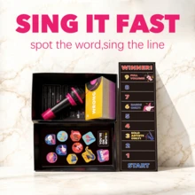 家庭卡拉OK卡牌游戏，配备趣味麦克风：2-10人，快节奏歌唱挑战，适合生日派对、家庭之夜和破冰活动 - 彩色 - 查看 5