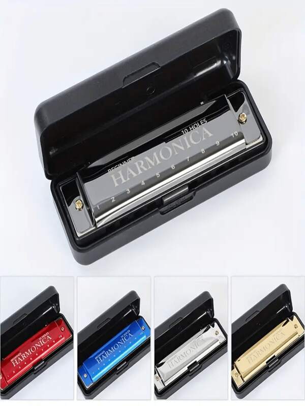 10-Hole High Quality C-Tuned Harmonica - Polished Durable Hard Case - Suitable For Beginners, Professionals, And Halloween/Christmas Gifts