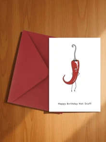 A Fun & Creative Spicy Birthday Card Set (With Envelope) - Cartoon Plant Design, Suitable For Husband, Wife, Girlfriend, Boyfriend - English Text, Daily Office Supplies (Includes 1 Card/1 Envelope, 4.3" X 6.3") - Style a - View 19